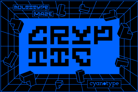 MultiType Maze Cryptic: A Pixel-Playful Display Font for Digital Branding