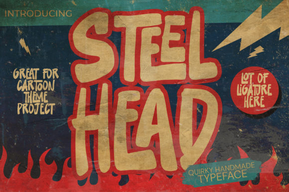 Steel Head: A Bold, Brushed Display Font for Handmade Creators